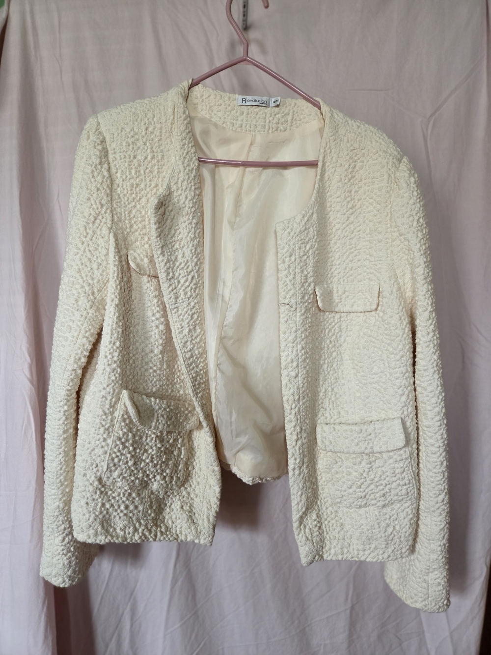 Ricki's Cream Bouclé Collarless Jacket